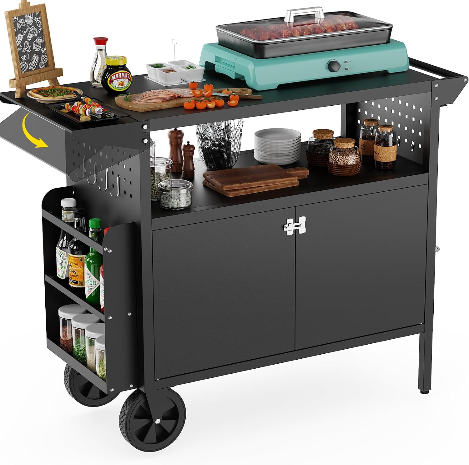 Commercial Kitchen Tables - Table de barbecue d'extérieur avec rangement,