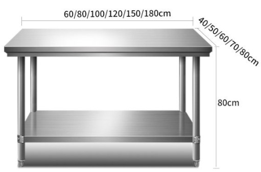Table de travail double couche - Commercial Kitchen Bench avis et prix